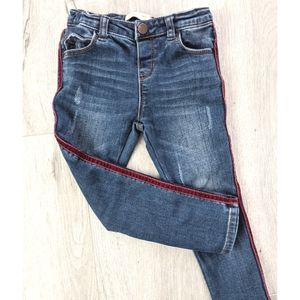 Zara Baby Jeans with red Velvet detail